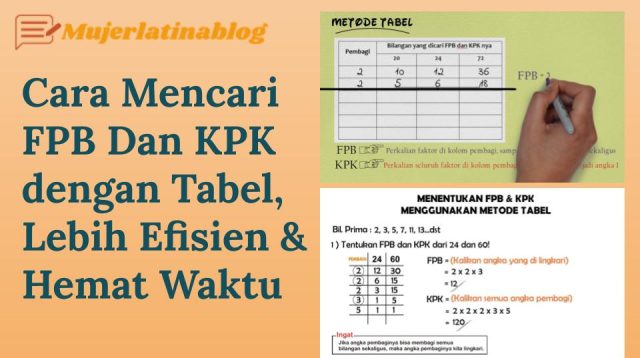 Cara Mencari FPB Dan KPK dengan Tabel